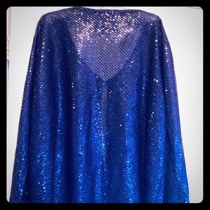 Elegant Navy Blue Sequin Jacket!